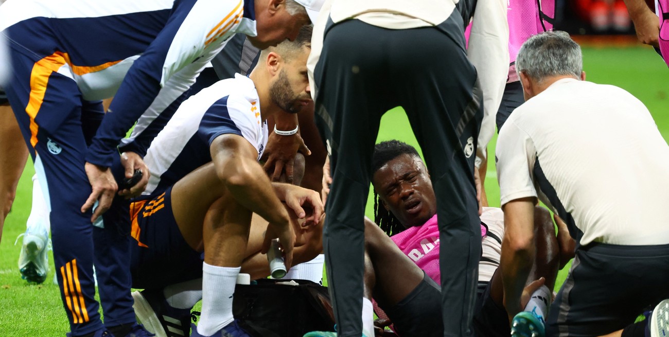 Video: el estremecedor grito de Camavinga tras lesionarse en el entrenamiento del Real Madrid