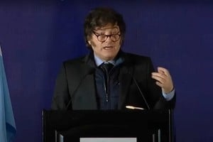 El presidente Javier Milei en el Congreso de Inversiones Inmobiliarias. Foto: Captura de video.