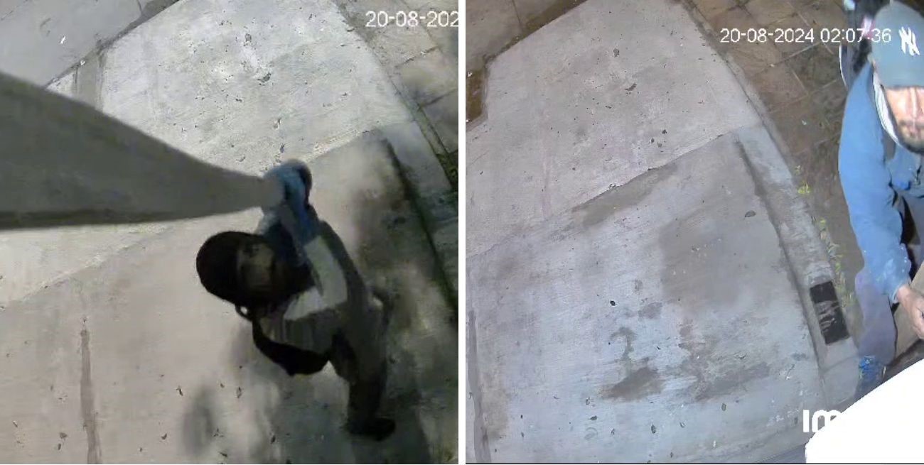Imágenes muestran a delincuentes robando reflectores en barrio Mayoraz