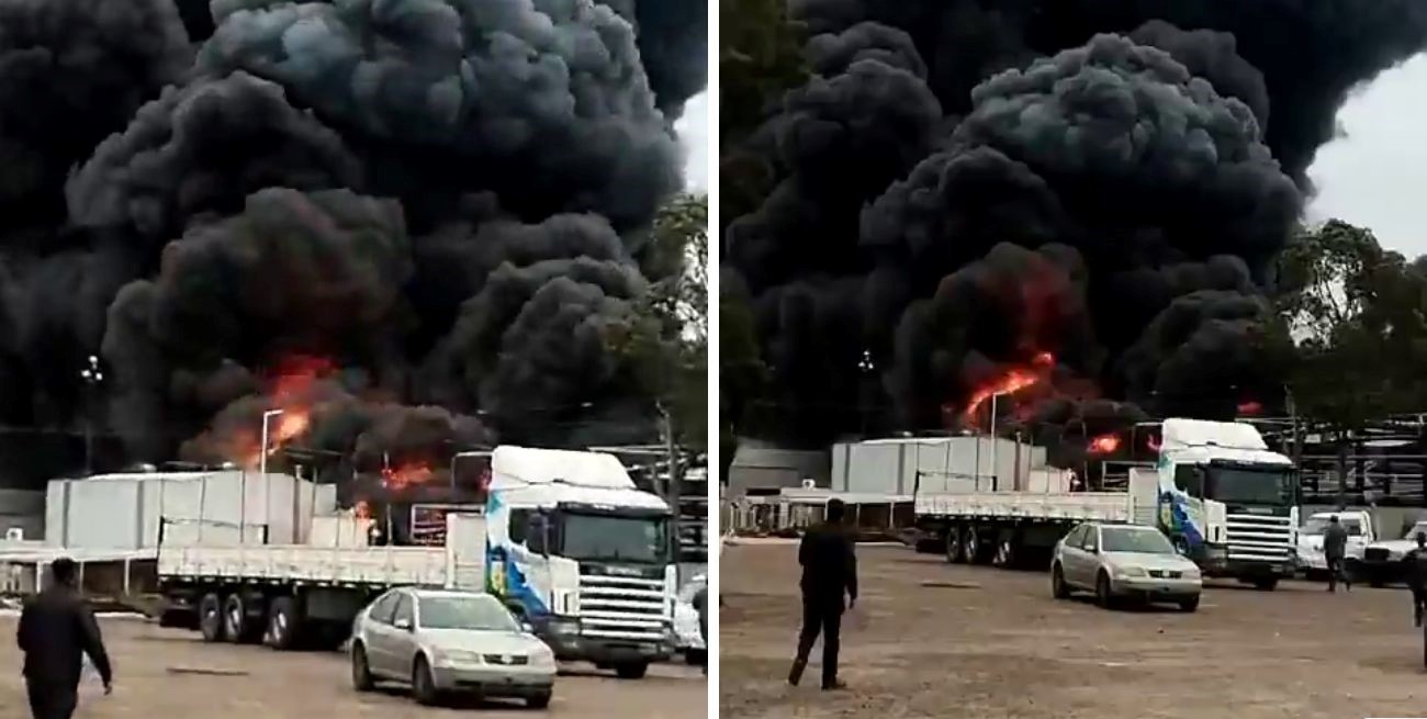Video: gran incendio en una fábrica en el Parque Industrial de Gualeguaychú
