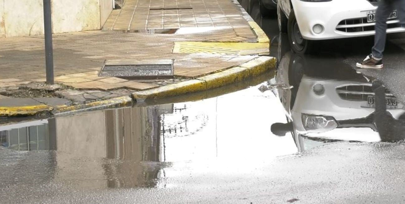 Un caño roto causa la acumulación de agua servida hace meses en 1º de Mayo y Eva Perón 