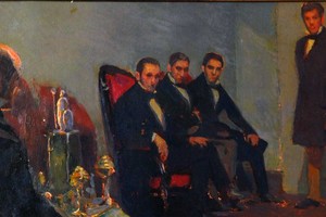 Los Constituyentes del 53”, obra de 1934 de Alice, óleo sobre tela cuyas medidas son 3.60 por 5.42 metros.  FOTO: Cámara de Diputados de la Nación