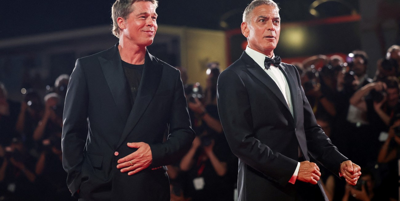 Brad Pitt y George Clooney revolucionaron la noche en Venecia