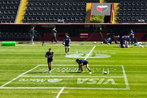 Los Pumas se entrenaron en la cancha de Colón. Crédito: Fernando Nicola
