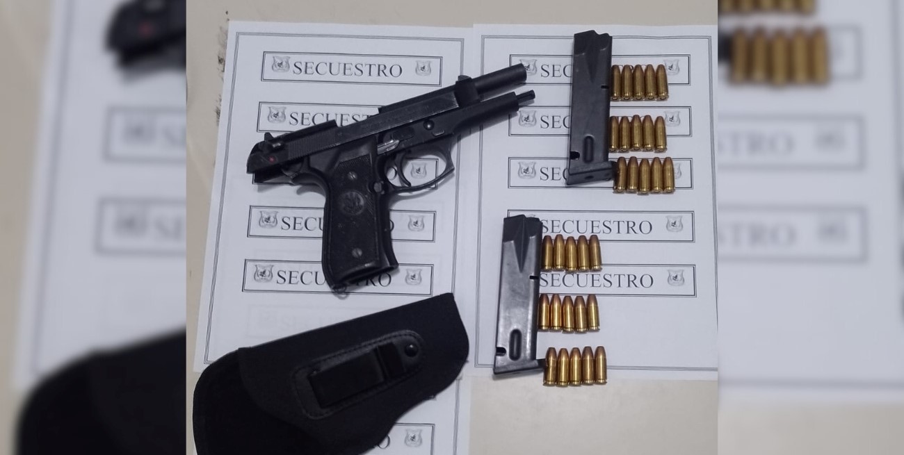 Detenido con una pistola 9 mm, varios cargadores y municiones en la ciudad de Santa Fe