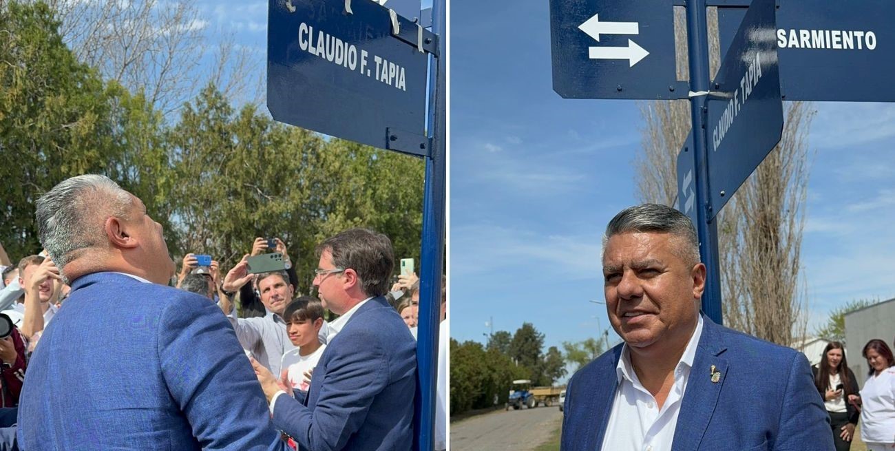 Un pueblo de Santa Fe le puso "Chiqui" Tapia a una calle y el mandamás de AFA estuvo presente