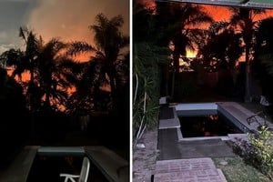 Debido a la preocupación y al ver las llamaradas tan cerca de sus hogares, los vecinos decidieron crear un “cordón húmedo” para impedir que el fuego se propague a sus patios. Gentileza