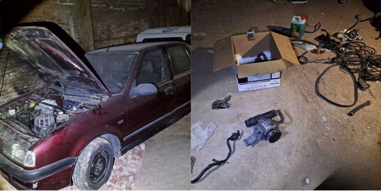 Ladrones atrapados en un taller cuando desarmaban automóviles