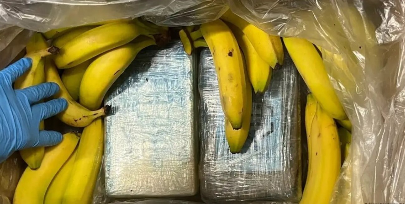 Un supermercado alemán encontró 95 kilos de cocaína oculta entre sus plátanos