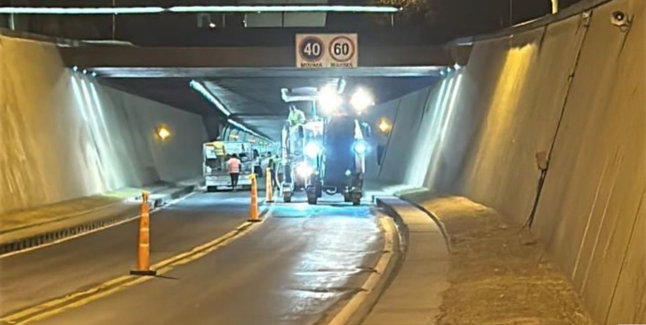 Obras en el Túnel Subfluvial: repavimentación y mejoras en las banquinas en marcha