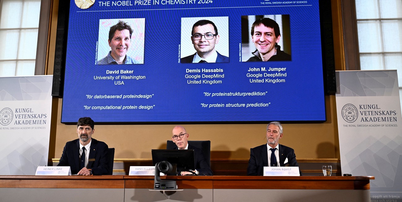 David Baker, John Jumper y Demis Hassabis ganaron el Premio Nobel de Química