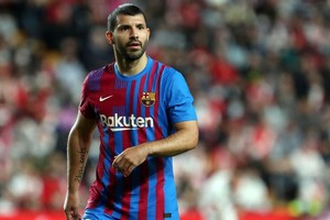 Agüero solamente pudo disputar cinco encuentros con el conjunto blaugrana. Foto: FCB.