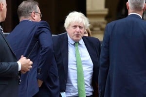 Boris Johnson, ex primer ministro del Reino Unido en su llegada a la Casa Rosada. 