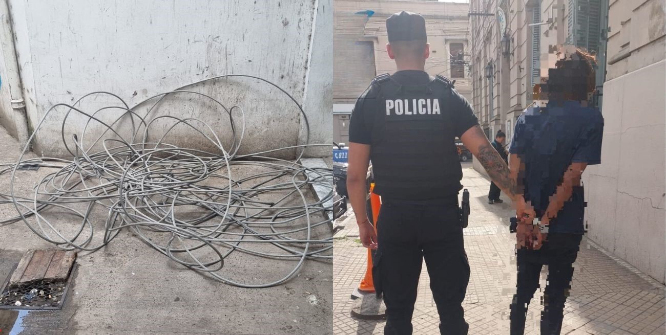 Aprehendieron a un hombre por la sustracción de cables