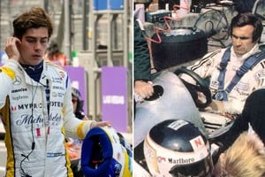 Franco Colapinto y Carlos Reutemann. Uno representa el presente y el futuro. El otro, un pasado glorioso y con victorias en Brasil. Foto: El Litoral
