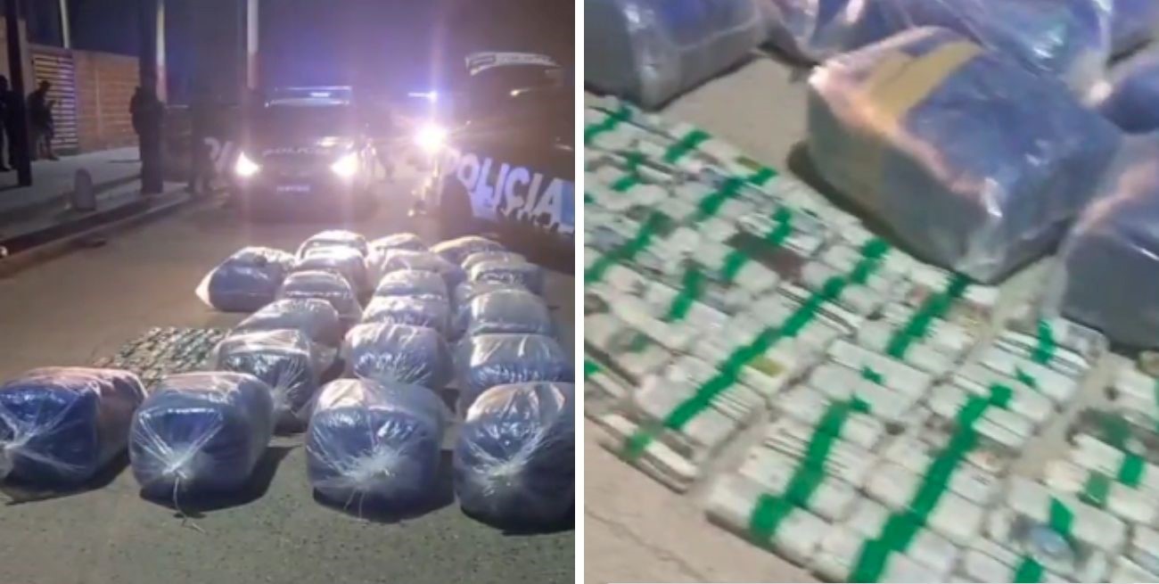 Llevaban hojas de coca en una camioneta, los persiguió la policía y chocaron un patrullero