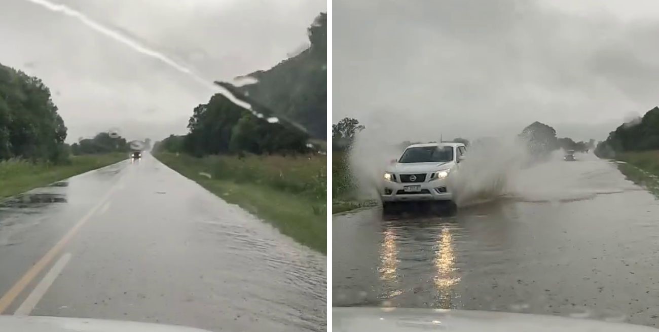 Las lluvias generaron problemas en la Ruta Nacional 11, en el centro norte santafesino