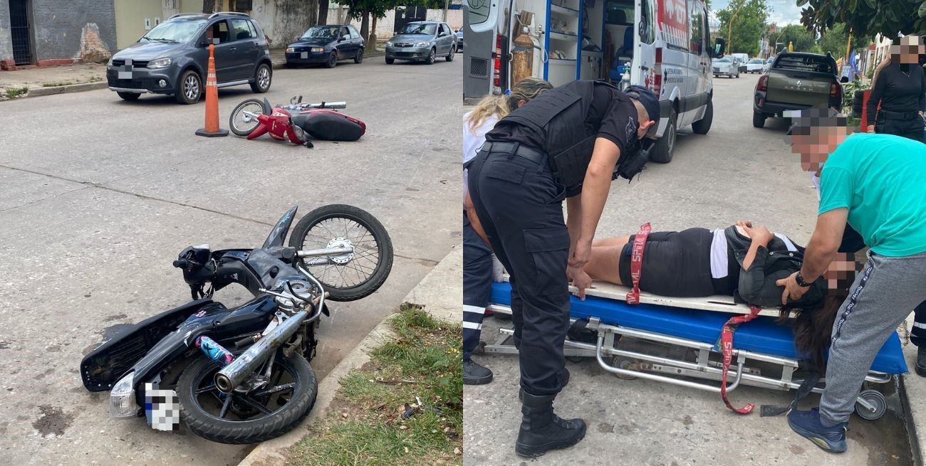 Una mujer y un joven lesionados por un choque de motos