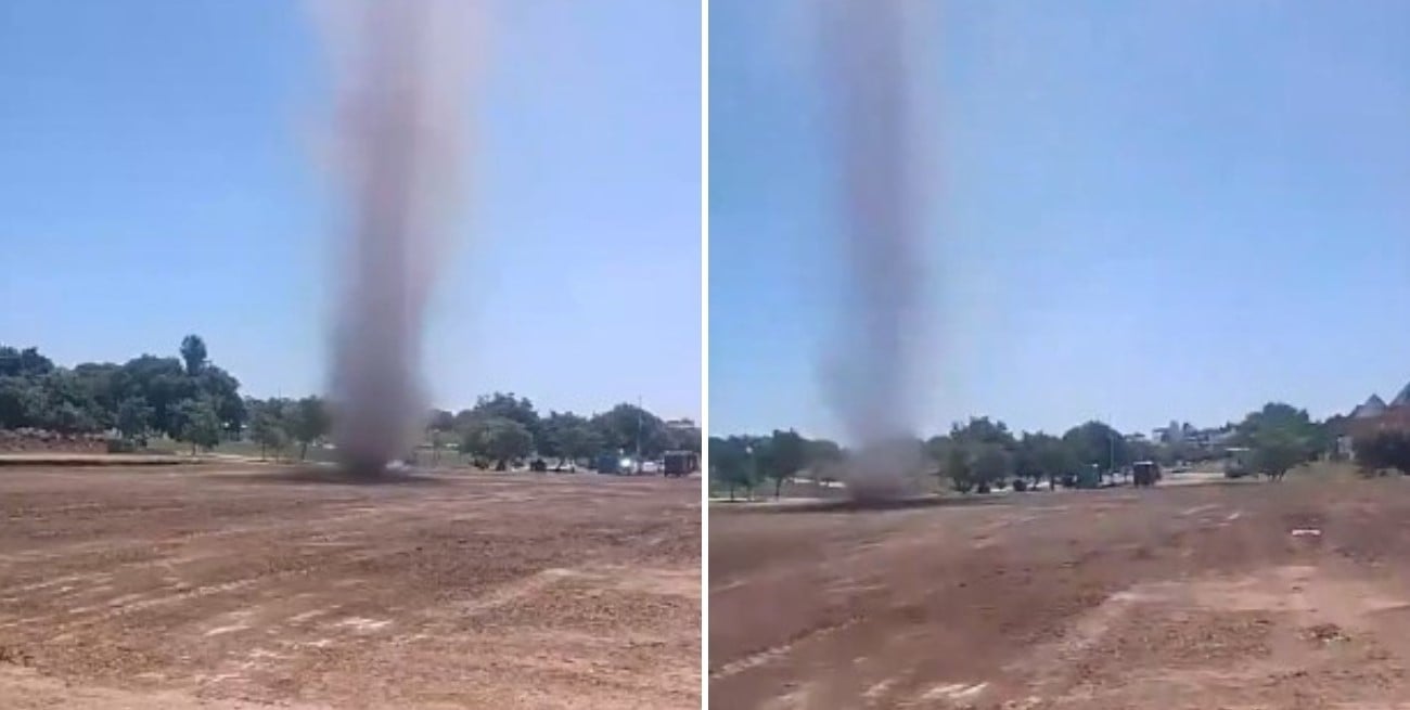 Video: captan un extraño remolino de tierra en Paraná