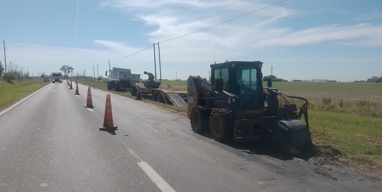 Comenzaron los trabajos de reparación en Ruta Nacional 33