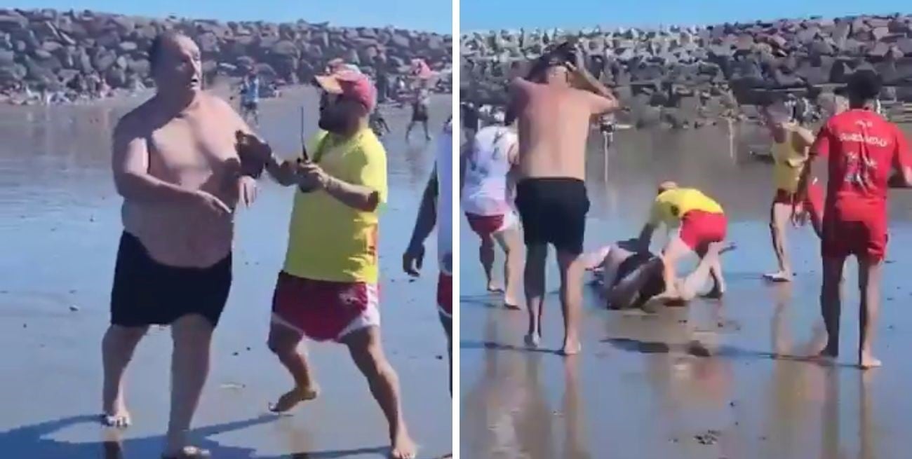 No acató las órdenes del guardavida y terminó a las piñas en una playa de Chubut