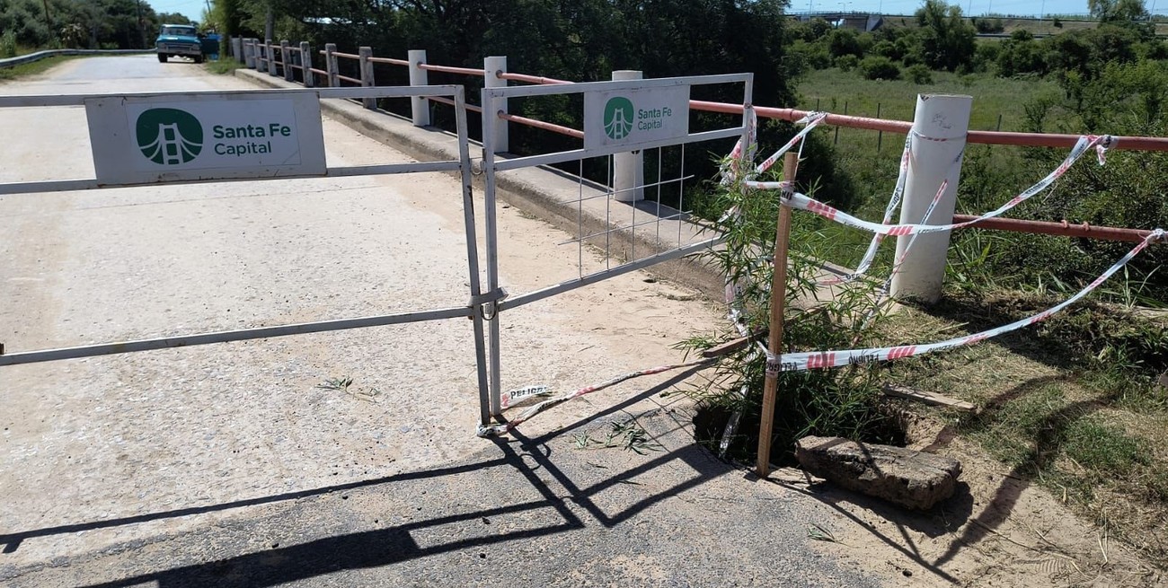 Comienzan las tareas de reparación en un nuevo hundimiento en el ingreso a Colastiné Sur