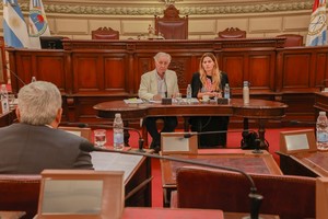 Joaquín Gramajo y Lionella Cattalini encabezaron la reunión. Foto: Senado