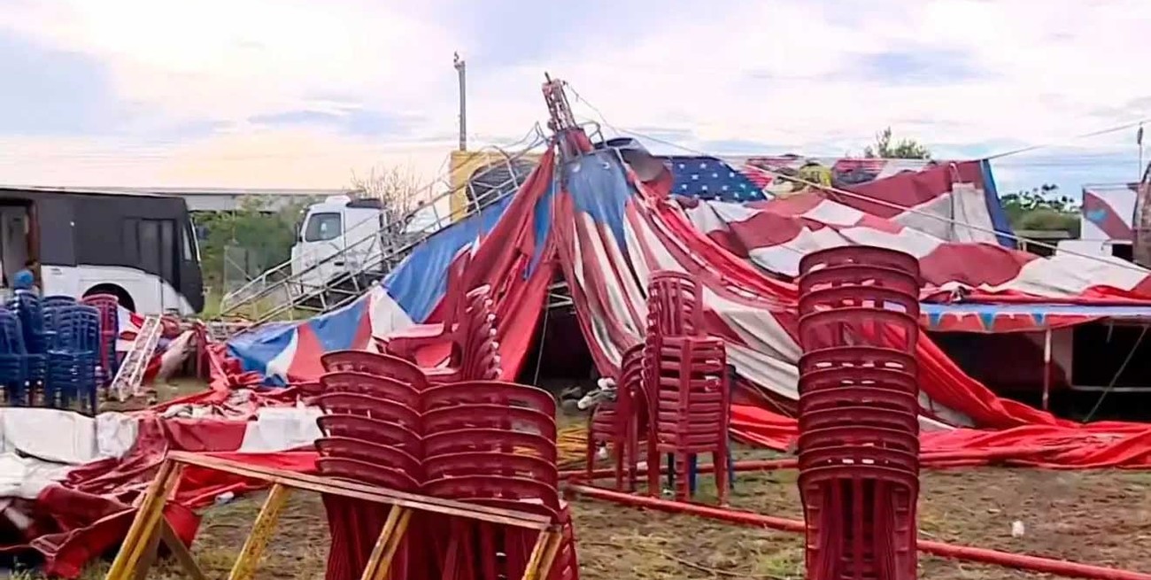 Un feroz temporal destrozó un circo en el sur de Brasil y dejó 15 heridos