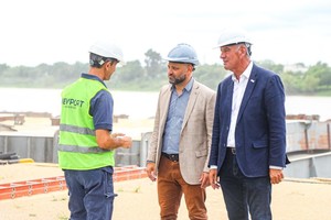 Embarcan 20.000 toneladas de trigo desde el Puerto de Santa Fe. Foto: Prensa Gobierno