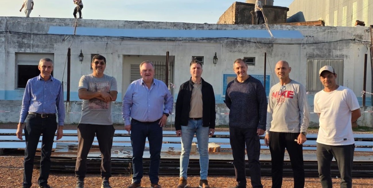 Michlig recorrió obras en el Club Racing L.T.C. y firmó un convenio con Ex Combatientes