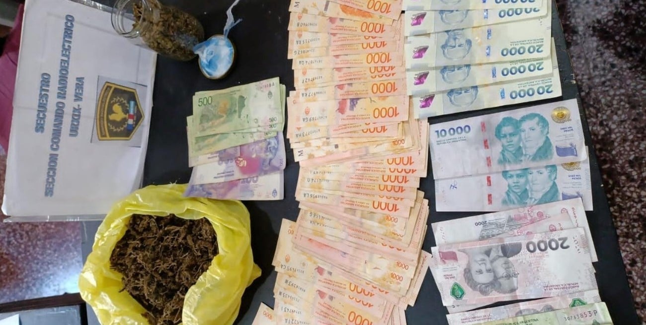 Cayeron con droga y dinero en un camino rural de Vera