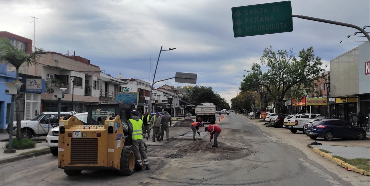 Se realizan trabajos de Vialidad Nacional sobre la Av. 7 de Marzo en Santo Tomé