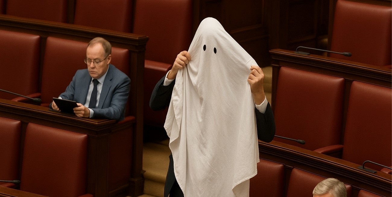 Italia: un diputado irrumpió disfrazado de fantasma y fue expulsado del Parlamento
