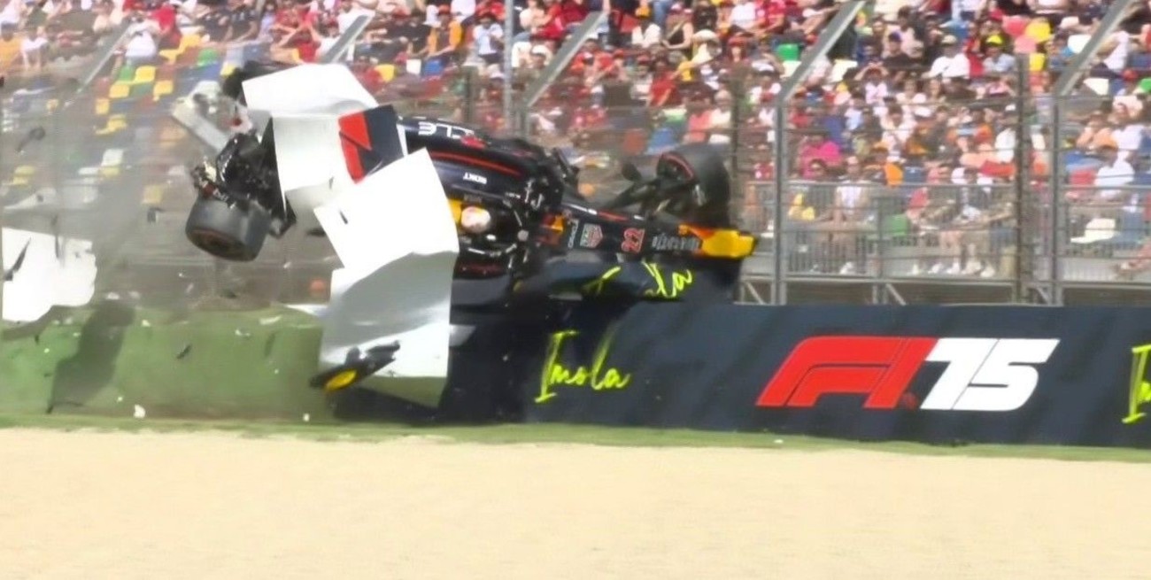 Así fue el impactante accidente de Tsunoda en Imola