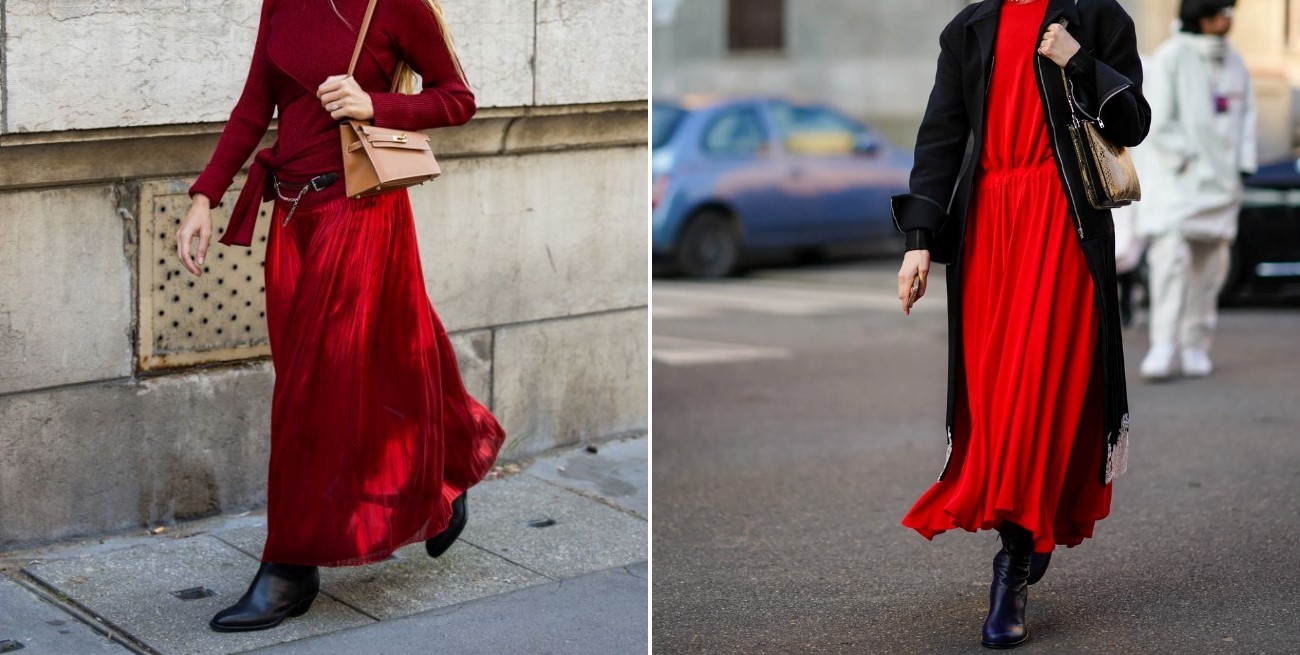 Rojo y negro: la fórmula infalible para vestir con impacto en invierno
