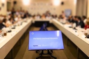 La sala del Palacio Sarmiento donde tradicionalmente se celebraban las reuniones por paritaria nacional docente. 