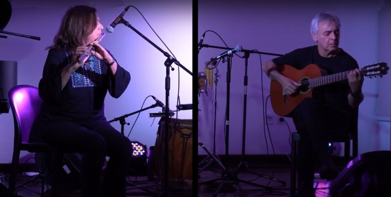 Elina Goldsack, Pancho Torres y Rosanna García en concierto