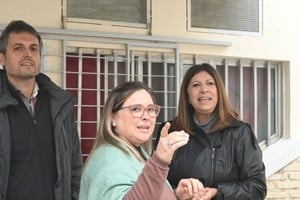 La presidenta de la Cámara de Diputados estuvo acompañada por Eugenio Serafino, candidato de Unidos para el Concejo que encabeza Luengo.