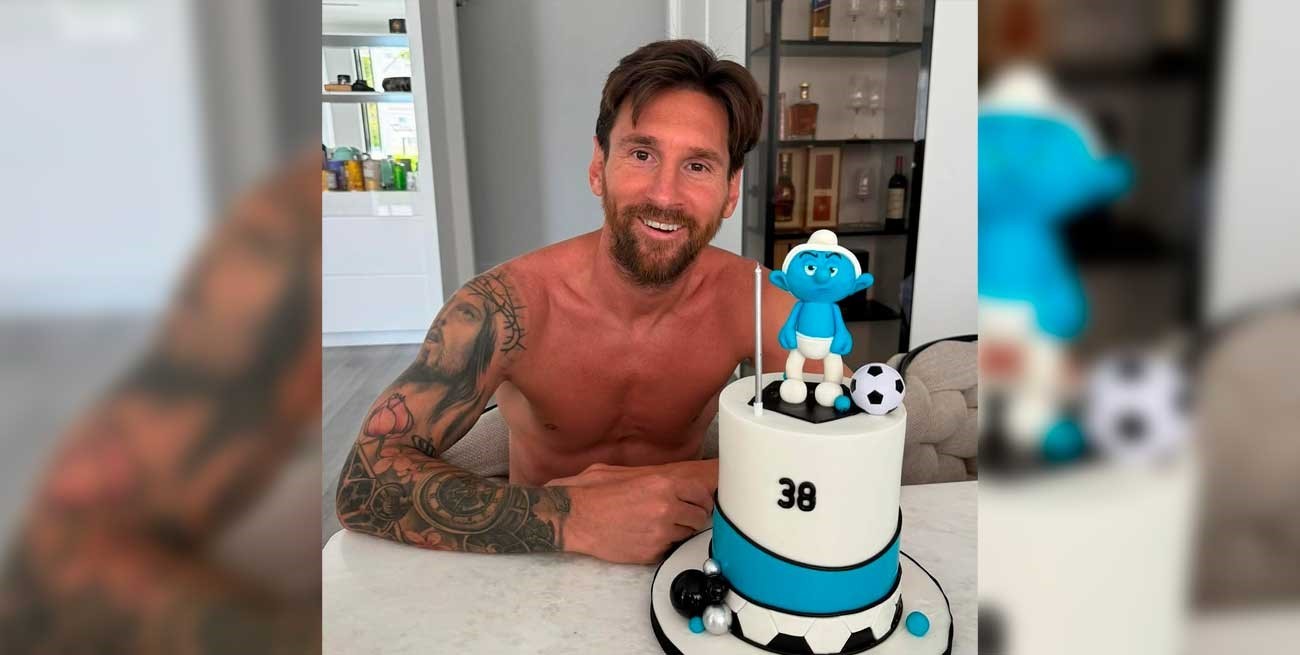"Viejito Gruñón": mensaje y torta de Anto Roccuzzo para Messi en su cumpleaños 38