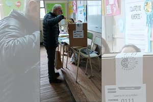 Saúl Perman votó con entusiasmo y destacó la importancia de una jornada democrática con energía positiva.