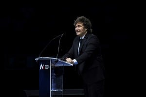 La foto corresponde a la presentación de Milei en el mismo evento, pero de 2025. Reuters.