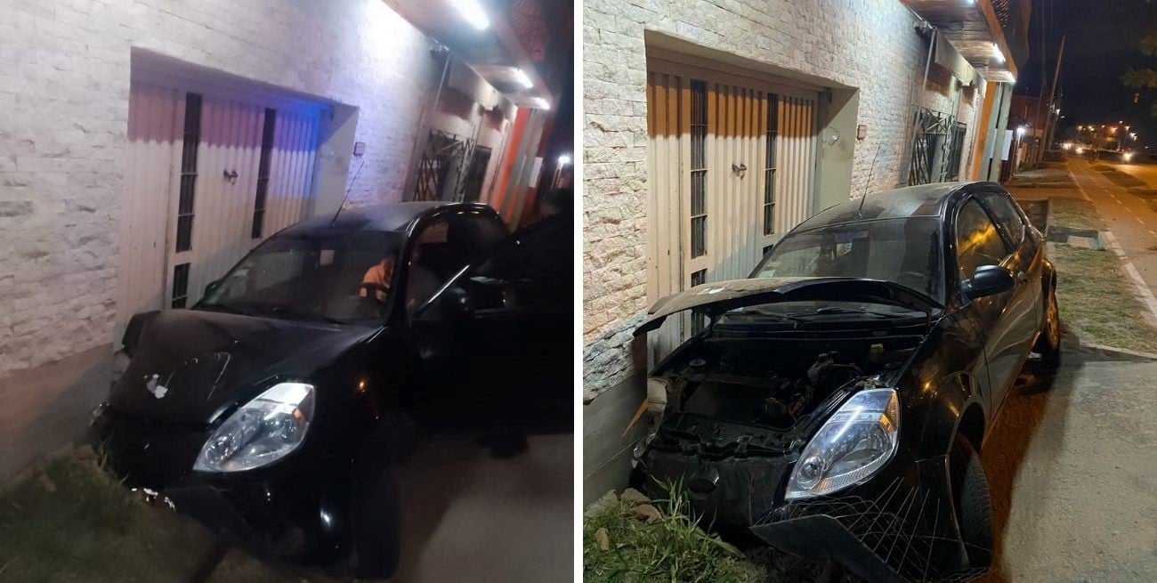 Se durmió manejando y estrelló su automóvil contra una vivienda