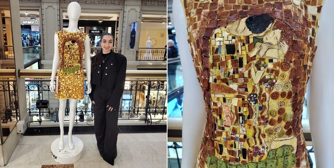 Premiaron a una diseñadora que creó un vestido con materiales naturales