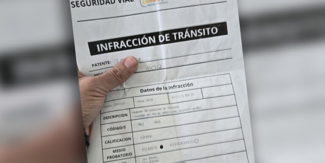 Esperanza: advierten sobre la circulación de actas de infracción de tránsito ilegales