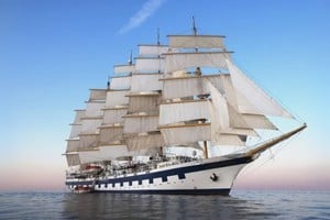 Imagen de un velero tipo clipper, similar al alemán Moun Rainier.