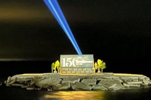 El monumento del 150° inaugurado tras los festejos. Foto: Gentileza.