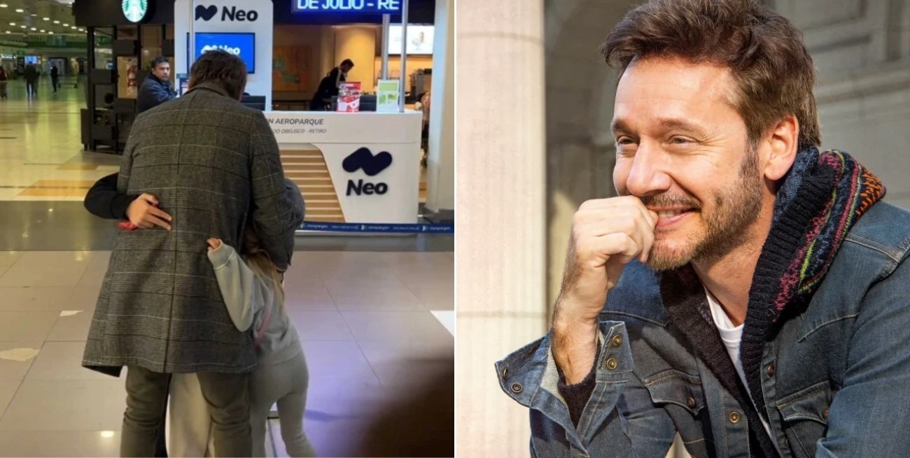 Benjamín Vicuña y un dulce gesto con Rufina Cabré durante el reencuentro en Ezeiza