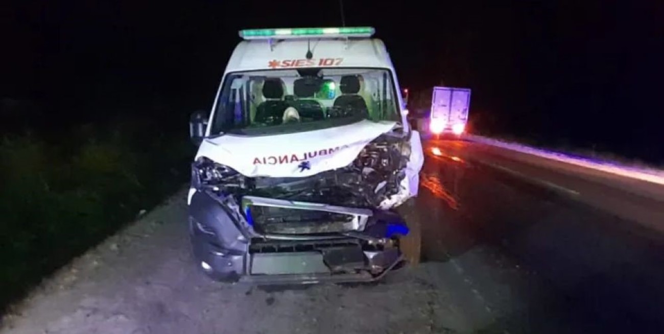 Margarita: una ambulancia chocó con un vacuno suelto en la Ruta 11