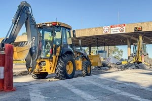 Las obras en una de las cabeceras del Túnel Subfluvial que conecta ambas capitales. Gobierno Provincial.