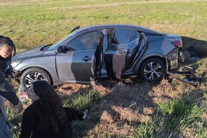 Así quedó el auto de Bonacci. Foto: Gentileza